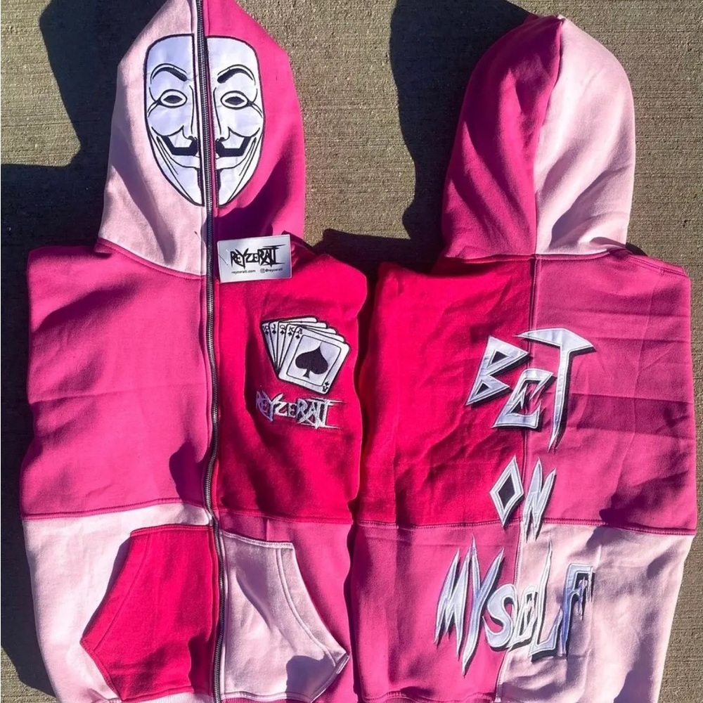 “Bet On Myself” brand zip up hoodie (shades of pink)